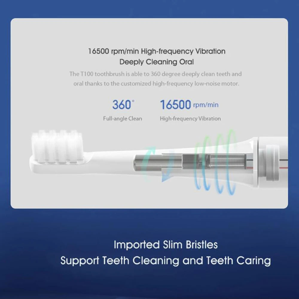 Original Xiaomi Mijia T100 Sonic Electric Toothbrush Adult Ultrasonic Automatic Toothbrush USB Rechargeable Tooth Brush IPX7